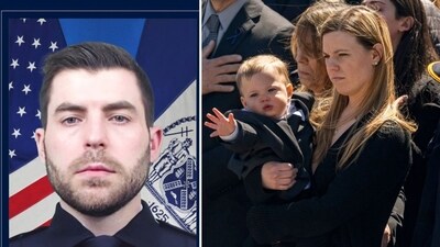 Slain NYPD officer Jonathan Diller’s wife Stephanie honoured him in moving eulogy (New York City Police Department via AP, AP Photo/Jeenah Moon) Slain NYPD officer Jonathan Diller’s wife Stephanie honoured him in moving eulogy (New York City Police Department via AP, AP Photo/Jeenah Moon)