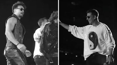 Akshay Kumar and Tiger Shroff shared an Instagram reel to mark their act during the concert. Akshay Kumar and Tiger Shroff shared an Instagram reel to mark their act during the concert.