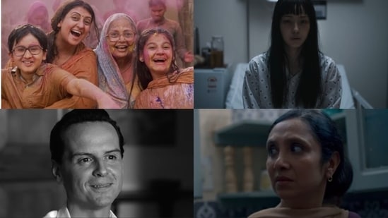 (L-R) Stills from Ripley, Yeh Meri Family, Parasyte The Grey, and Family Aaj Kal.