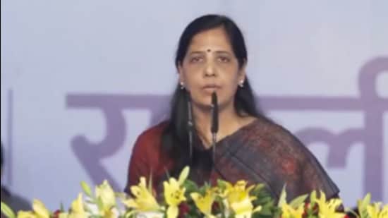 Delhi chief minister Arvind Kejriwal’s wife Sunita Kejriwal (Twitter Photo)