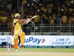 Chennai Super Kings' MS Dhoni plays a shot. Chennai Super Kings' MS Dhoni plays a shot.