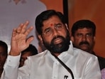 Thane, India - November 07, 2022: Maharashtra Chief Minister Eknath Shinde speaks during the Konkan Festival event, at Savarkar Nagar, Wagle Estate, in Thane, Mumbai, India, on Monday, November 07, 2022. (Praful Gangurde/ HT Photo) (HT PHOTO)