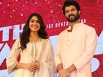 Mrunal Thakur and Vijay Deverakonda all smiles at Family Star press meet Mrunal Thakur and Vijay Deverakonda all smiles at Family Star press meet