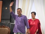 Delhi chief minister Arvind Kejriwal with PWD minister Atishi. (Sanchit Khanna/Hindustan Times) Delhi chief minister Arvind Kejriwal with PWD minister Atishi. (Sanchit Khanna/Hindustan Times)