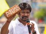Tamil Nadu minister and DMK leader Udhayanidhi Stalin during an election rally. Tamil Nadu minister and DMK leader Udhayanidhi Stalin during an election rally.