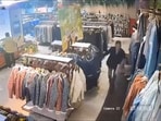 Snapshot of the shopping mall collapsing. 