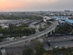 The 1.4km, six lane flyover is coming up on road number 56 — a key arterial road between Anand Vihar and Apsara Border 