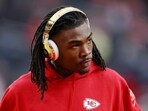 LAS VEGAS, NEVADA - FEBRUARY 11: Rashee Rice #4 of the Kansas City Chiefs warms up before Super Bowl LVIII against the Kansas City Chiefs at Allegiant Stadium on February 11, 2024 in Las Vegas, Nevada.   Jamie Squire/Getty Images/AFP (Photo by JAMIE SQUIRE / GETTY IMAGES NORTH AMERICA / Getty Images via AFP)