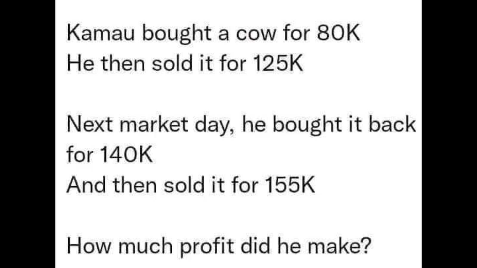 Viral Brain Teaser: Man sells cow and makes a profit. Can you figure out how much? - Vimarsana News