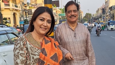 Salim Arif and Lubna Salim at Hazratganj in Lucknow (Deep Saxena/HT)