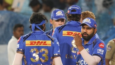 Mumbai Indians' captain Hardik Pandya and teammate Rohit Sharma in a conversation ahead of the match (ANI) Mumbai Indians' captain Hardik Pandya and teammate Rohit Sharma in a conversation ahead of the match (ANI)