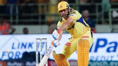 Chennai Super Kings' MS Dhoni plays a shot during the match against Delhi Capitals (ANI)