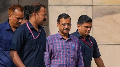Delhi chief minister and AAP convenor Arvind Kejriwal at the Rouse Avenue court in New Delhi. (PTI) Delhi chief minister and AAP convenor Arvind Kejriwal at the Rouse Avenue court in New Delhi. (PTI)
