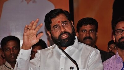 Thane, India - November 07, 2022: Maharashtra Chief Minister Eknath Shinde speaks during the Konkan Festival event, at Savarkar Nagar, Wagle Estate, in Thane, Mumbai, India, on Monday, November 07, 2022. (Praful Gangurde/ HT Photo) (HT PHOTO) Thane, India - November 07, 2022: Maharashtra Chief Minister Eknath Shinde speaks during the Konkan Festival event, at Savarkar Nagar, Wagle Estate, in Thane, Mumbai, India, on Monday, November 07, 2022. (Praful Gangurde/ HT Photo) (HT PHOTO)