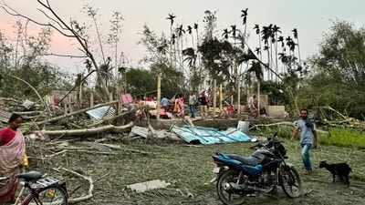 When asked about providing compensation, Banerjee said, "As the model code of conduct is in place, I can't say anything about it. You have to talk to the district administration." (PTI) When asked about providing compensation, Banerjee said, "As the model code of conduct is in place, I can't say anything about it. You have to talk to the district administration." (PTI)