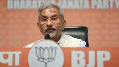 External affairs minister S Jaishankar addresses a press conference at the BJP Headquarters in New Delhi on April 1. (PTI) External affairs minister S Jaishankar addresses a press conference at the BJP Headquarters in New Delhi on April 1. (PTI)