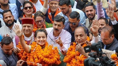 Jairam Thakur expressed his support for Ranaut, emphasizing the state's enthusiasm for the BJP. (PTI) Jairam Thakur expressed his support for Ranaut, emphasizing the state's enthusiasm for the BJP. (PTI)
