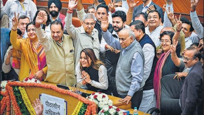 Shelly Oberoi was elected mayor on February 22, 2023. (Raj K Raj/HT Photo) Shelly Oberoi was elected mayor on February 22, 2023. (Raj K Raj/HT Photo)
