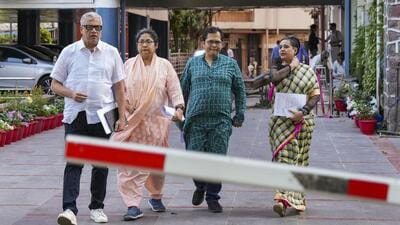 TMC Rajya Sabha MPs Derek O'Brien, Dola Sen, Saket Gokhale and Sagarika Ghose leave after meeting the Election Commission of India in Delhi on Monday. (PTI) TMC Rajya Sabha MPs Derek O'Brien, Dola Sen, Saket Gokhale and Sagarika Ghose leave after meeting the Election Commission of India in Delhi on Monday. (PTI)