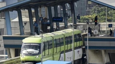 A monorail line being tested at Wadala (Kunal Patil/HT Photo) A monorail line being tested at Wadala (Kunal Patil/HT Photo)