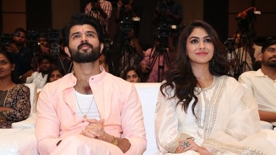 Vijay Deverakonda and Mrunal Thakur twinned in traditional outfits for the press meet on Monday. Vijay and Mrunal kickstarted the promotions for Family Star in Hyderabad on Holi. The actors were seen dressed in white, interacting with fans and playing with gulaal. Vijay Deverakonda and Mrunal Thakur twinned in traditional outfits for the press meet on Monday. Vijay and Mrunal kickstarted the promotions for Family Star in Hyderabad on Holi. The actors were seen dressed in white, interacting with fans and playing with gulaal. 