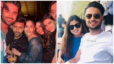 Kriti Sanon and sister Nupur Sanon with Kabir Bahia at a party; Kabir with Sakshi Dhoni at a match. (File Photos) Kriti Sanon and sister Nupur Sanon with Kabir Bahia at a party; Kabir with Sakshi Dhoni at a match. (File Photos)