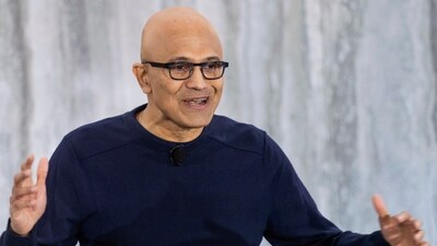 Microsoft CEO Satya Nadella speaks. He recently marked his tenth year as Microsoft CEO capping a decade of growth as he pivoted the slow-moving software giant into a laser focus on cloud computing and artificial intelligence. (AP) Microsoft CEO Satya Nadella speaks. He recently marked his tenth year as Microsoft CEO capping a decade of growth as he pivoted the slow-moving software giant into a laser focus on cloud computing and artificial intelligence. (AP)