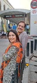 Salim Arif and Lubna Salim at Hazratganj in Lucknow