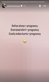 Parineeti Chopra set the record straight about her rumoured pregnancy via a post shared in March. Parineeti Chopra set the record straight about her rumoured pregnancy via a post shared in March.
