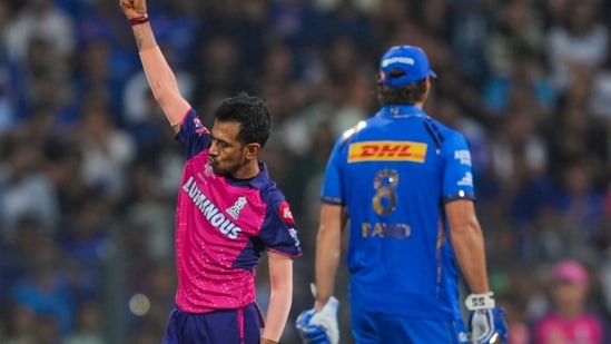 Yuzvendra Chahal then dismissed the MI captain for 34 off 21 after which he got Varma shortly thereafter for 34 off 21. Chahal got his third wicket in the death overs in the form of Gerald Coetzee.&nbsp;(PTI)