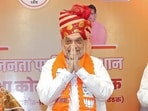 Home minister Amit Shah greets at a meeting with the core group officials in Rajasthan. (Amit Shah-X)