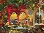 The masterpiece 'Guardians in a Dystopic Garden' by Ranbir Kaleka was completed using cotton and silk thread techniques and 3D techniques (Milaaya Embroideries)