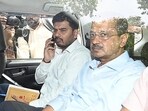 Enforcement Directorate team leaves with Delhi CM Arvind Kejriwal from ED office to Rouse Avenue Court in New Delhi on Monday. (Photo by Arvind Yadav/ Hindustan Times) Enforcement Directorate team leaves with Delhi CM Arvind Kejriwal from ED office to Rouse Avenue Court in New Delhi on Monday. (Photo by Arvind Yadav/ Hindustan Times)