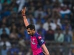 Rajasthan Royals bowler Yuzvendra Chahal celebrates the wicket of Mumbai Indians batter Tilak Varma during the Indian Premier League (IPL) 2024 cricket match Rajasthan Royals bowler Yuzvendra Chahal celebrates the wicket of Mumbai Indians batter Tilak Varma during the Indian Premier League (IPL) 2024 cricket match