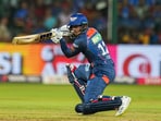 Quinton de Kock plays a shot during the Indian Premier League (IPL) 2024 T20 cricket match between Royal Challengers Bengaluru and Lucknow Super Giants Quinton de Kock plays a shot during the Indian Premier League (IPL) 2024 T20 cricket match between Royal Challengers Bengaluru and Lucknow Super Giants