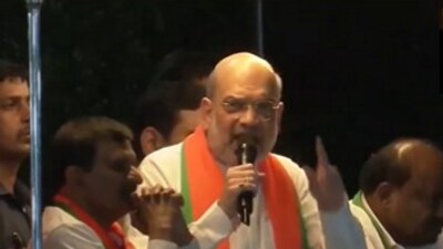 Union home minister Amit Shah addresses a roadshow in Ramanagara in Karnataka, (ANI) Union home minister Amit Shah addresses a roadshow in Ramanagara in Karnataka, (ANI)