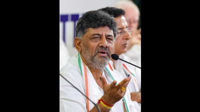 Dy CM D K Shivakumar attacked JD(S) of doing dynastic politics. (PTI)