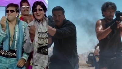 Govinda and Amitabh Bachchan in 1998 film Bade Miyan Chote Miyan; Akshay Kumar and Tiger Shroff in the upcoming film of the same name.