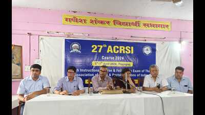 Organisers sharing details of the fellowship course in Prayagraj on Tuesday. (HT PHOTO)