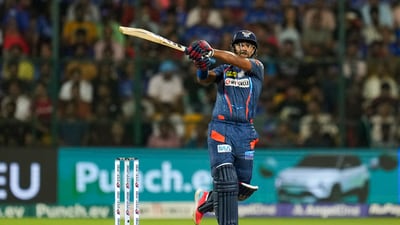 Nicholas Pooran smashed 106-meter six against RCB. (PTI) Nicholas Pooran smashed 106-meter six against RCB. (PTI)