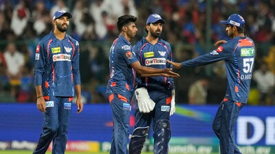 Mayank Yadav celebrates a wicket during the Indian Premier League (IPL) 2024 T20 cricket match between Royal Challengers Bengaluru and Lucknow Super Giants (PTI) Mayank Yadav celebrates a wicket during the Indian Premier League (IPL) 2024 T20 cricket match between Royal Challengers Bengaluru and Lucknow Super Giants (PTI)