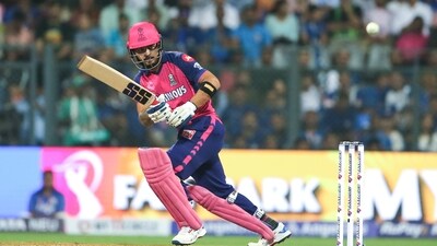 Rajasthan Royals' Riyan Parag plays a shot during the match against Mumbai Indians in IPL 2024 (ANI ) Rajasthan Royals' Riyan Parag plays a shot during the match against Mumbai Indians in IPL 2024 (ANI )
