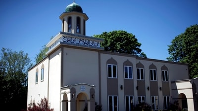 An exterior view of the Masjid Al Ikhlas mosque in Newburgh, New York, (REUTERS)