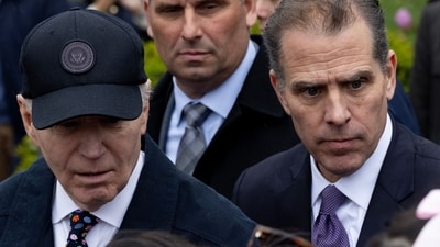 US President Joe Biden, left, and Hunter Biden, son of US President Joe Biden, right, during the Easter Egg Roll on the South Lawn of the White House in Washington, DC, US, on Monday, April 1, 2024. (Bloomberg) US President Joe Biden, left, and Hunter Biden, son of US President Joe Biden, right, during the Easter Egg Roll on the South Lawn of the White House in Washington, DC, US, on Monday, April 1, 2024. (Bloomberg)