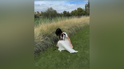 Meanwhile, the dress is from the shelves of the clothing label Rodarte. It is called the Off White Silk Crepe Bias Dress with Velvet Ribbon Bow Details. Adding it to your closet will cost you <span class='webrupee'>₹</span>2,49,258 (USD 2,990). (Instagram) Meanwhile, the dress is from the shelves of the clothing label Rodarte. It is called the Off White Silk Crepe Bias Dress with Velvet Ribbon Bow Details. Adding it to your closet will cost you <span class='webrupee'>₹</span>2,49,258 (USD 2,990). (Instagram)