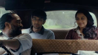 Pratik Gandhi and Vidya Balan in a still from the song. Pratik Gandhi and Vidya Balan in a still from the song.