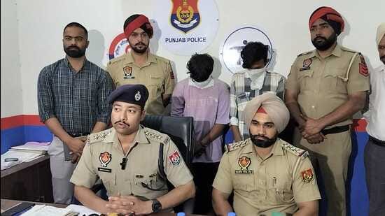 The accused in custody of police in Mohali. (HT Photo)