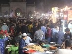 Buzz at Chota Imambara area in Lucknow(HT Photo)