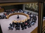 FILE PHOTO: Members of the United Nations Security Council meet on the day of a vote on a Gaza resolution that demands an immediate ceasefire for the month of Ramadan leading to a permanent sustainable ceasefire, and the immediate and unconditional release of all hostages, at U.N. headquarters in New York City, U.S., March 25, 2024. REUTERS/Andrew Kelly/File Photo