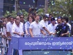 Rahul Gandhi along with Priyanka Gandhi Vadra holds a roadshow in Kerala's Wayanad ahead of filing his nomination from the Lok Sabha constituency. Rahul Gandhi along with Priyanka Gandhi Vadra holds a roadshow in Kerala's Wayanad ahead of filing his nomination from the Lok Sabha constituency.